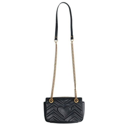 Gucci 446744 GG Marmont Leather Chain Shoulder Bag Women