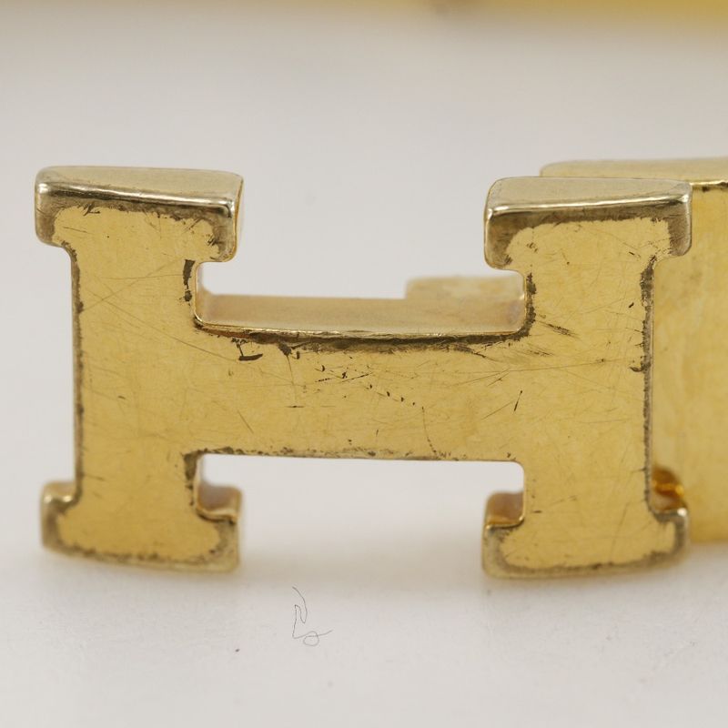 Hermes Click H Gold Plated Black Ladies 34.3g Bangle