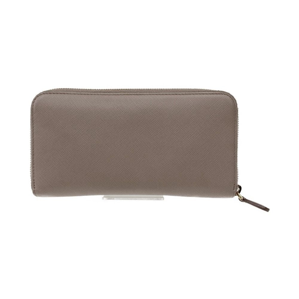 Prada Saffiano Long Wallet Round Zipper 1ml506 Beige