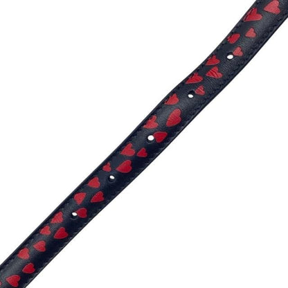 Christian DIOR I LOVE Paris Belt Accessories Heart Pattern Logo Total Leather