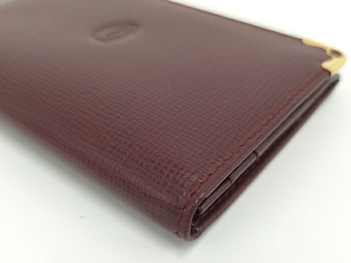 Cartier Card Case Pass Case Must Line Leather Bordeaux