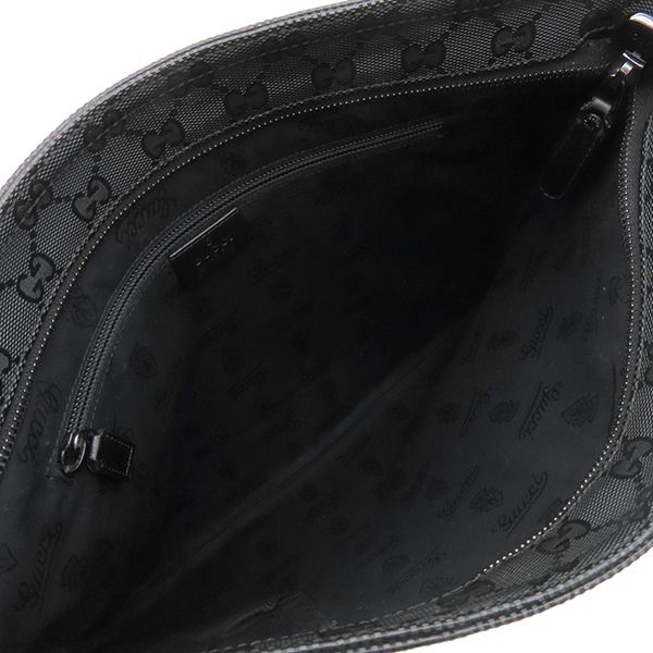 Gucci Shoulder Bag GG Imprime Shoulder Bag PVC Black Silver Hardware Black