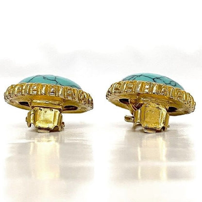 Chanel Ear Ring Gold Light Blue GP