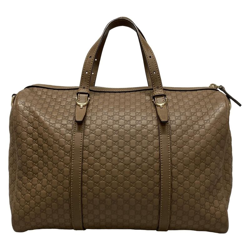 Gucci Handbag Nice/micro Guccissima 322231 Dark Brown Mini Boston Leather