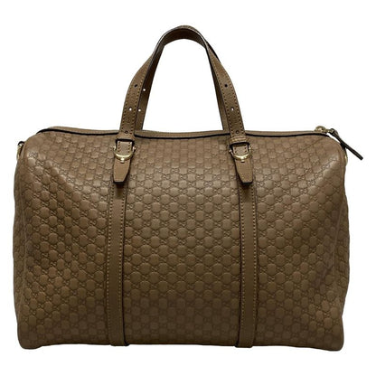 Gucci Handbag Nice/micro Guccissima 322231 Dark Brown Mini Boston Leather