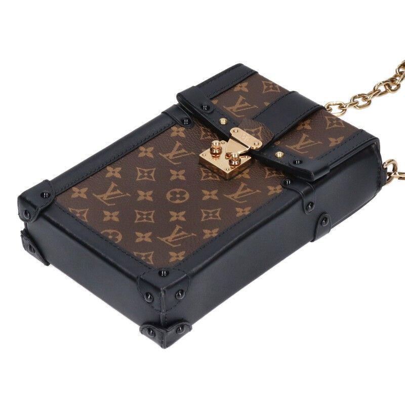 Louis Vuitton M63913 Pochette Trunk Vertical Monogram Chain Shoulder Bag Women