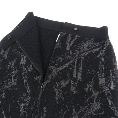 CHANEL P42496k04282 100% Wool Bijoux Coco Mark Button Knit Skirt Black 38 Made