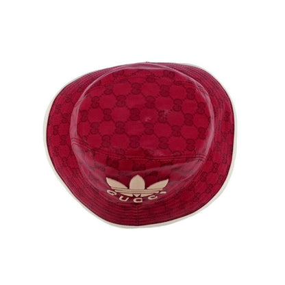 Gucci X Adidas Bucket Hat 728215 M Size 58cm (22.83in) Red Unisex