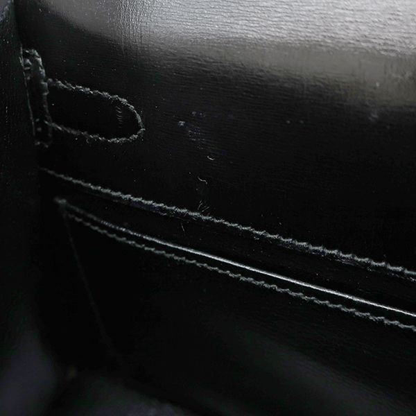 Hermes 2way Bag Mini Kerry Doe Outer Stitch Box Calf Black Gold Hardware Black