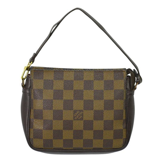 Authentic Louis Vuitton LV Trousse Makeup Damier Ebène Accessory Pouch Handbag