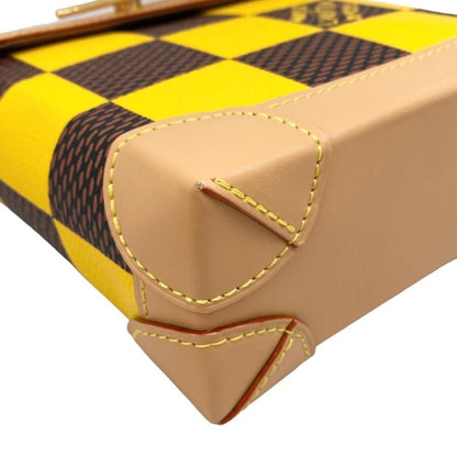 Louis Vuitton Shoulder Bag Nano Steamer N40536 Damier Pop Canvas Yellow Brown
