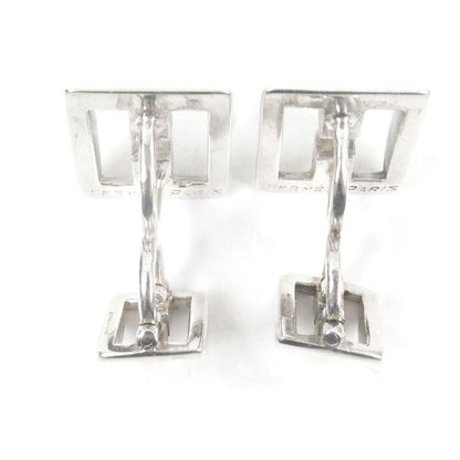 Hermes Vintage H Logo Motif Cufflinks Button Cufflinks Sv925 Silver With Box
