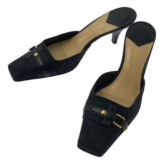 Louis Vuitton Monogram Canvas Square Toe Heeled Sandals