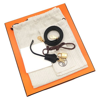 Hermes 2-Way Bag Kelly 25 Internal Stitching Togo Black Gold Hardware Black