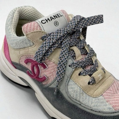 Chanel Sneakers Shoes Fabric Suede Multicolor Here Mark