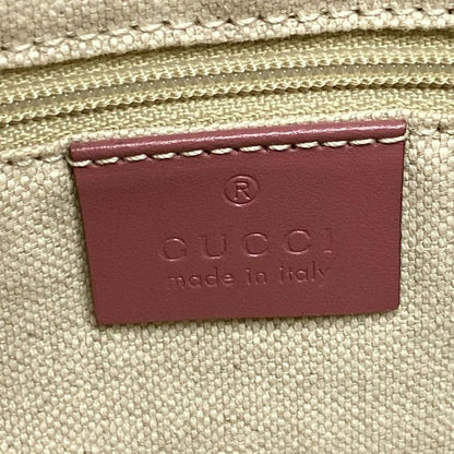 Gucci Tote Bag Sookie GG Pattern 296835 Beige Dark Brown And Pink Leather