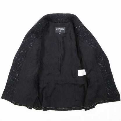 24aw Chanel Recent Model Glitter Tweed Jacket Double Breasted Coco Mark 40 M