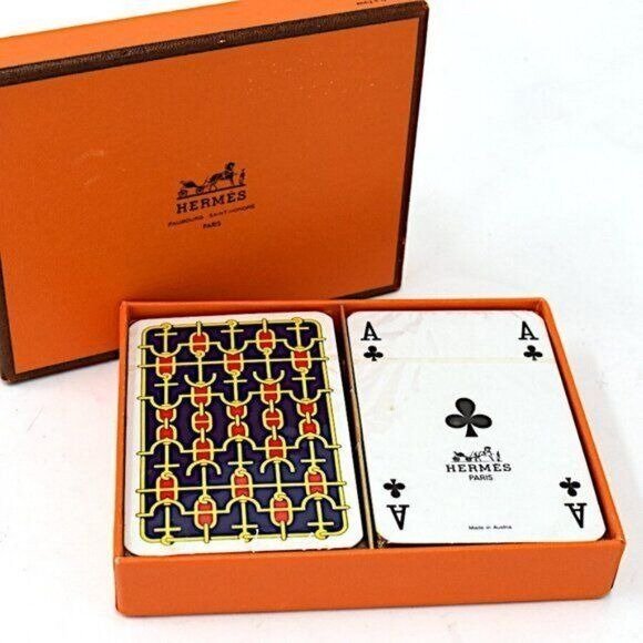 Hermes Designer Playing Cards Set w/ Box 2 Decks - The Reluxe