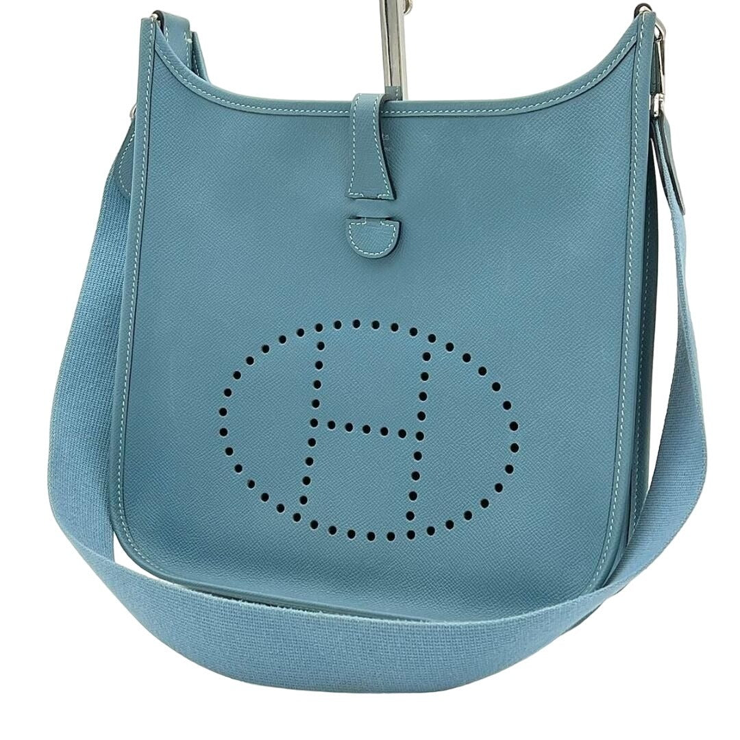 Hermes Evelyne PM Blue Jean Epsom Leather Shoulder Bag - The Reluxe