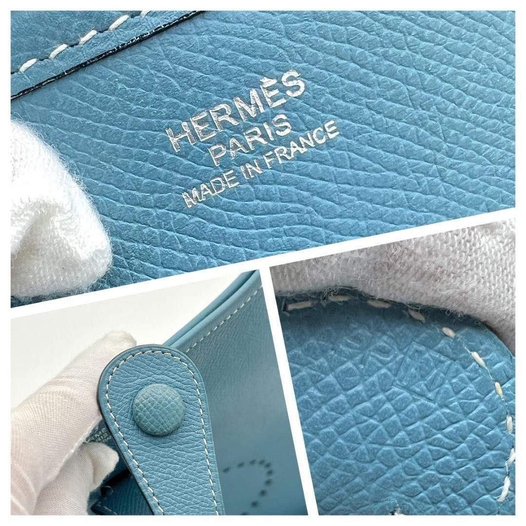 Hermes Evelyne PM Blue Jean Epsom Leather Shoulder Bag - The Reluxe