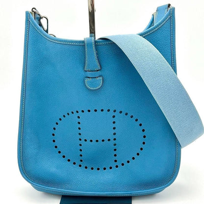 HERMES Evelyne PM I Blue Jean Clemence Leather Shoulder Bag - The Reluxe