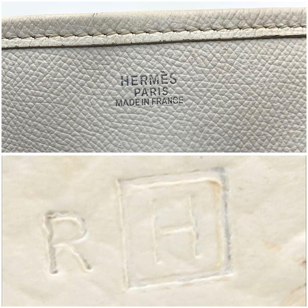 HERMES Evelyne PM Taurillon White Ivory Clemence Leather Shoulder Bag - The Reluxe