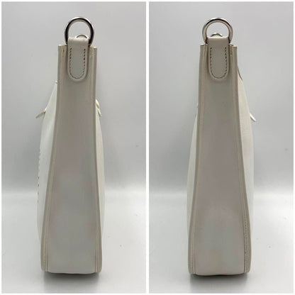 HERMES Evelyne PM Taurillon White Ivory Clemence Leather Shoulder Bag - The Reluxe