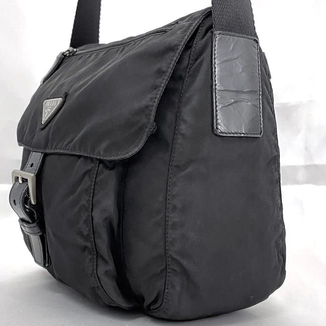 Prada Shoulder Bag Black NERO Tessuto Bt8994