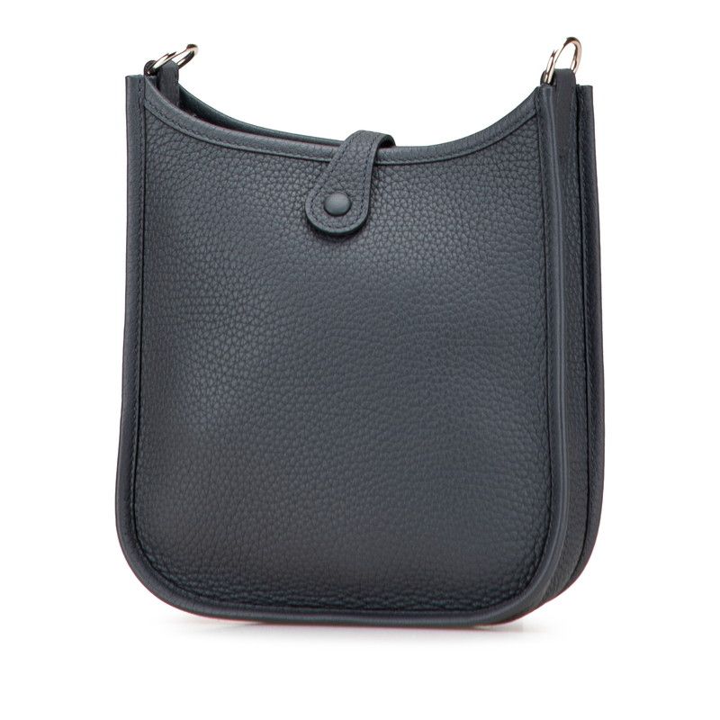 Hermes Evelyn TPM Crossbody Shoulder Bag Grimisty Grey Silver Hardware Taurillon