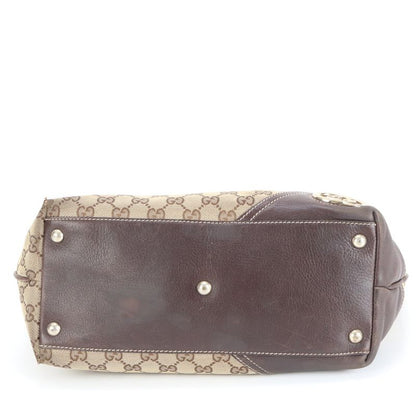 Gucci GG Canvas New Britt Interlocking G Leather Tote Bag Shoulder 169946