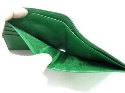 Gucci 768243 GG Supreme PVC Fold Wallet Billfold Brown And Green Bj6524