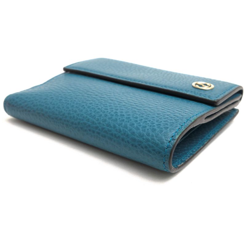 Gucci Wallet Men Wallet Leather Genuine Blue 449405 2091 Interlocking G with