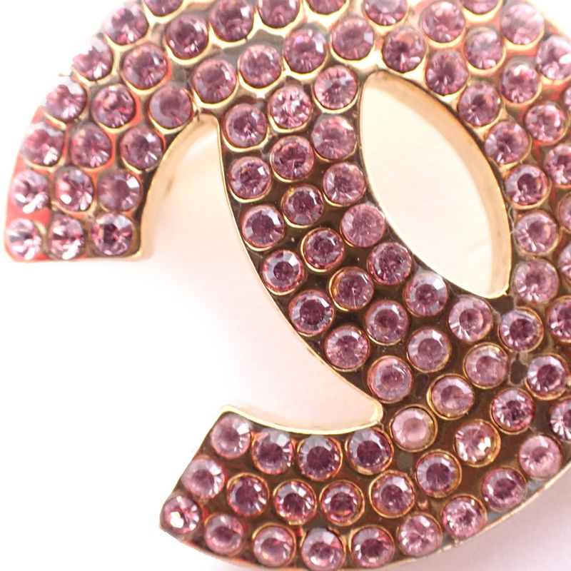 Chanel / Coco Mark / Pink Rhinestone / Brooch / G512-32
