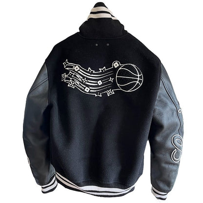 Louis Vuitton Riders Jacket 21AW NBA Collaboration Rm212m Leather Wool Black