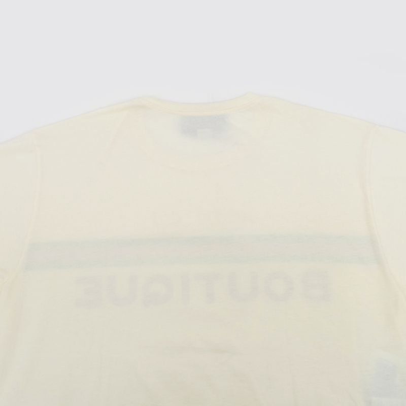 Gucci Webline Logo Print T-shirt XL Size 615044 Cream Color Cotton