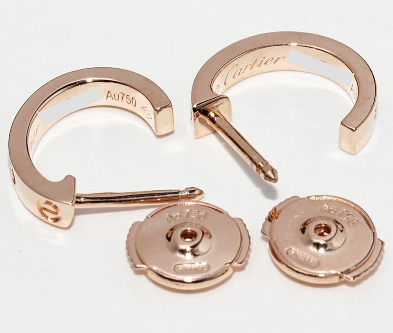 Cartier Earrings 18K Pink Gold Mini Love Earrings Hoop Earrings B80290