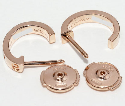 Cartier Earrings 18K Pink Gold Mini Love Earrings Hoop Earrings B80290