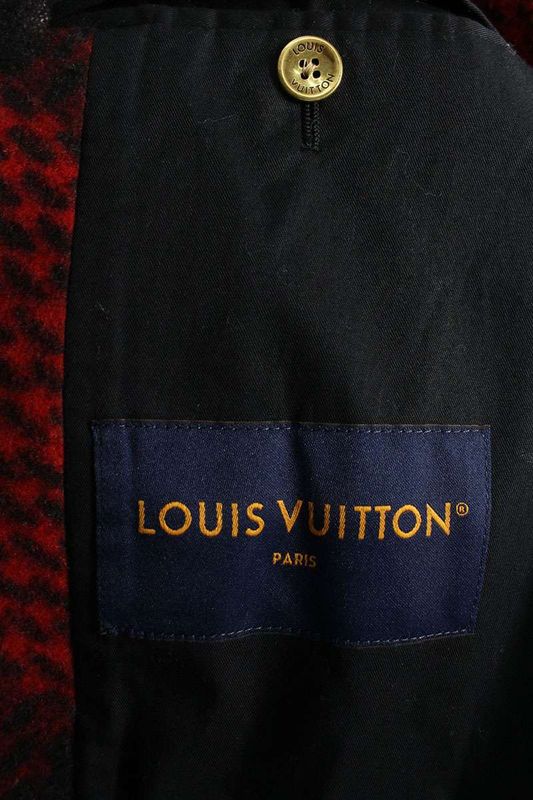 Louis Vuitton 24AW Rm242m MGA Hrc68e Damier Allover Wool P Coat Men 54