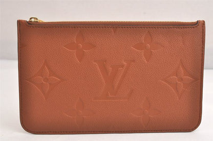 Louis Vuitton Monogram Empreinte Neverfull Pouch Wallet Brown LV 3395n