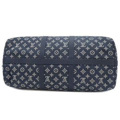 Louis Vuitton Boston Bag Keepall Bandoliere 50 Monogram Shadow Leather Ink Blue