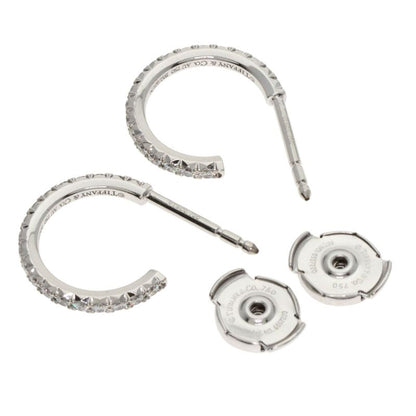 Tiffany & Co Metro Full Diamond Earrings 18K White Gold Ladies