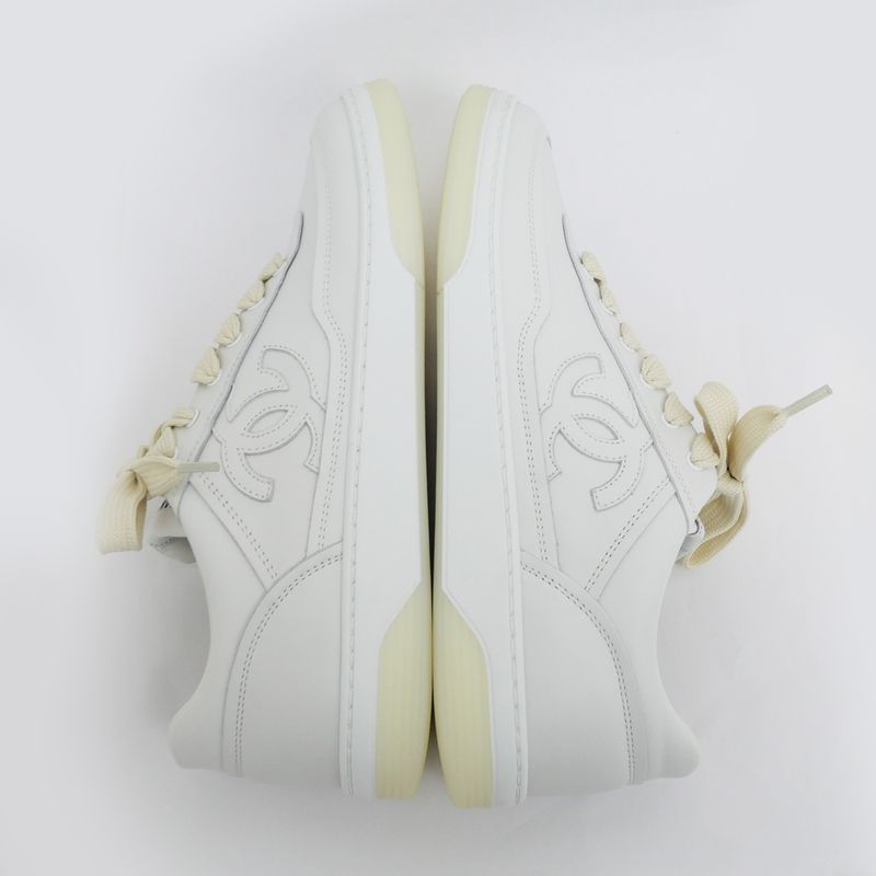 Chanel Coco Mark Sneakers - Gg39978 24P Size 39 24.5cm (9.65in) White