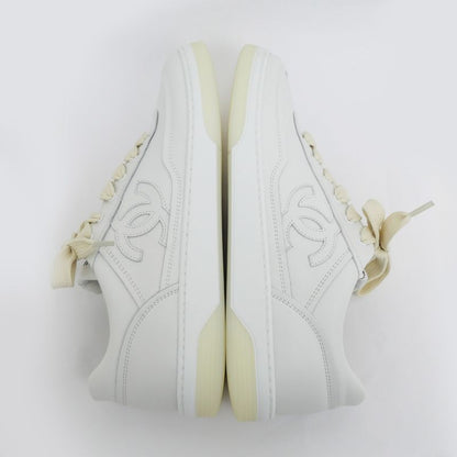 Chanel Coco Mark Sneakers - Gg39978 24P Size 39 24.5cm (9.65in) White
