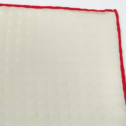 Christian DIOR Coco Mark Scarf Silk Beige And Red