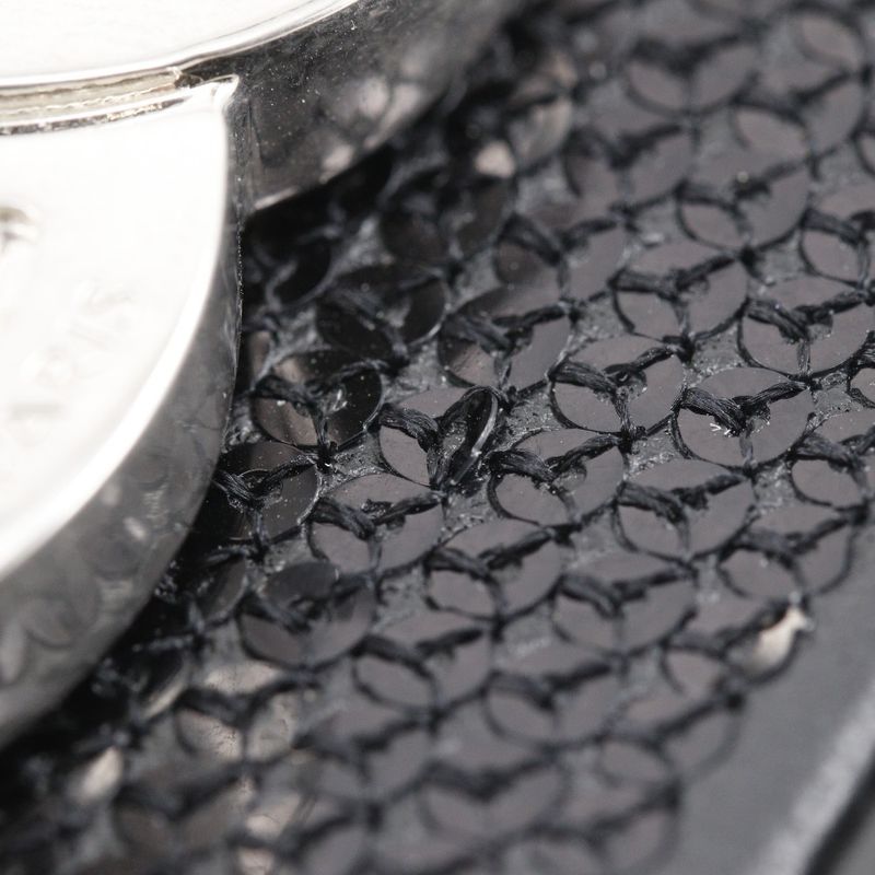 Celine Mini Triomphe 2WAY Clutch Leather X Sequins Black Ladies Shoulder Bag