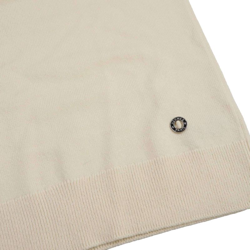 Hermes 24aw Asymmetrical Cashmere Knit Dress 4h2541d1 Ivory 36