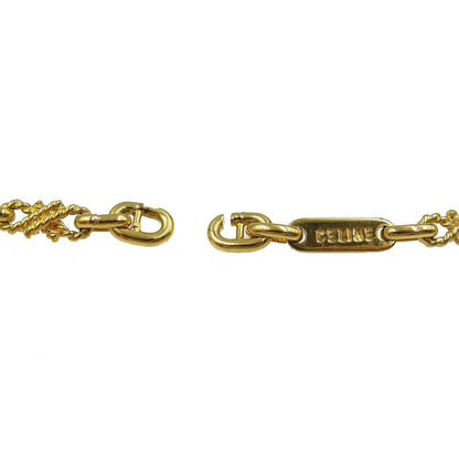 Celine Metal Gold Vintage Necklace Accessory 0171 Celine