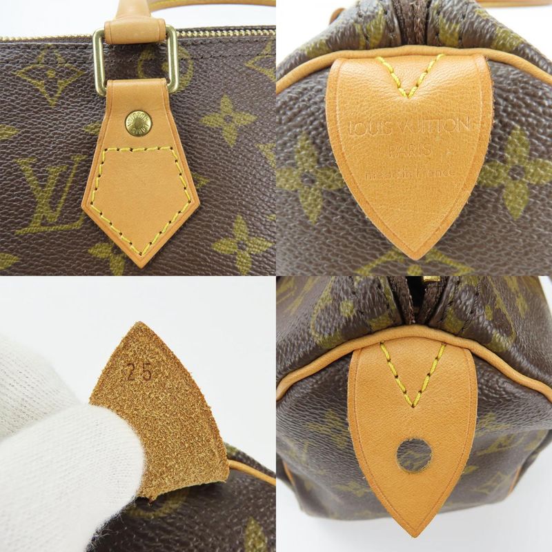 Louis Vuitton Handbag Speedy 25 M41528 Monogram Brown Gold Hardware Mini Boston