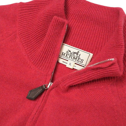 Hermes Sweater Size XL Total Cashmere Long Sleeve Half Zip High Neck Knit