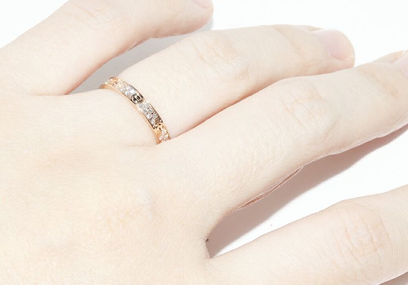 Cartier Ring 18K Pink Gold Diamond 56P Love Ring Small Model Width 26mm (010in)